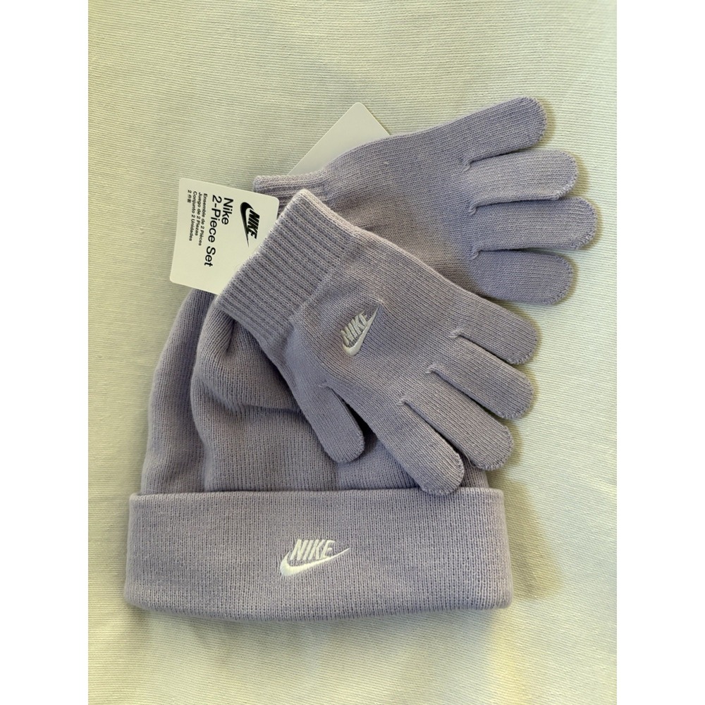 NEW Nike Purple White Kid's Unisex Futura Beanie/Glove Set 9A2961 Size 8/20